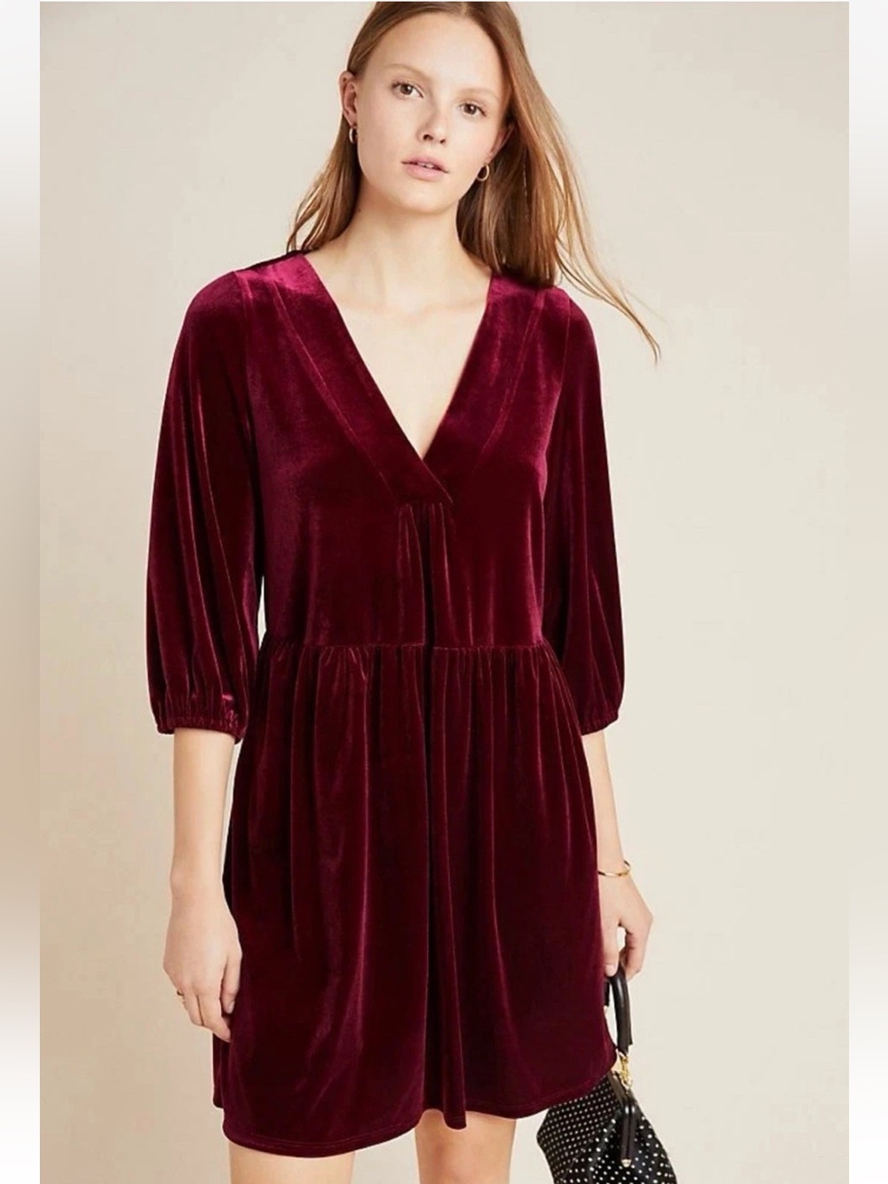 Anthropologie AMADI  Greta Velvet Mini Dress
